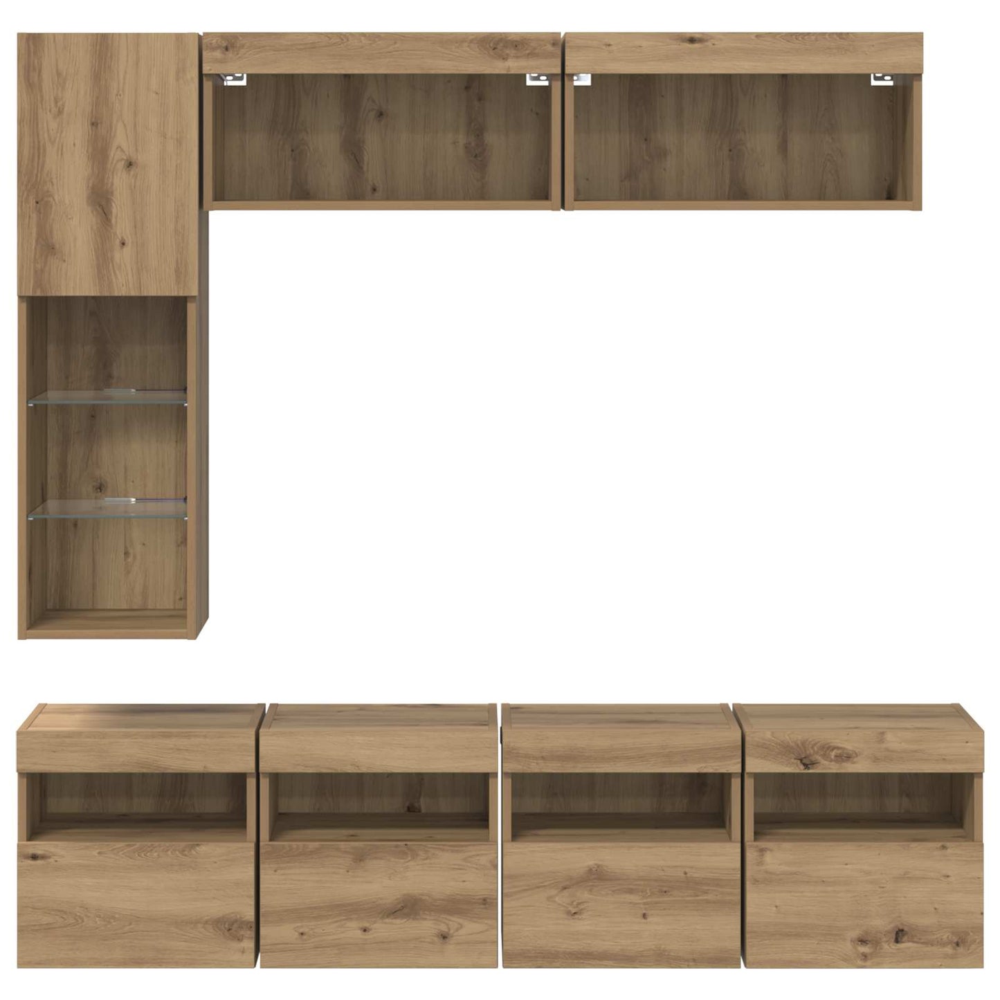 vidaXL TV Cabinet 7 pcs Artisan Oak Engineered Wood