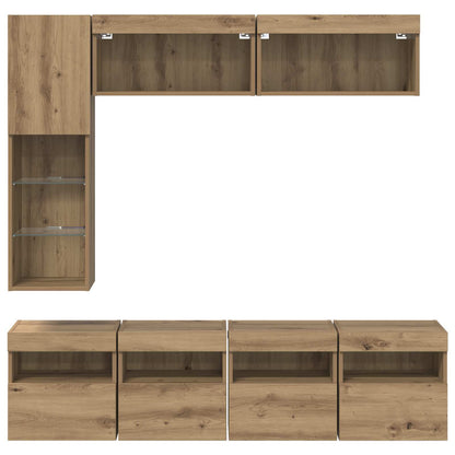 vidaXL TV Cabinet 7 pcs Artisan Oak Engineered Wood