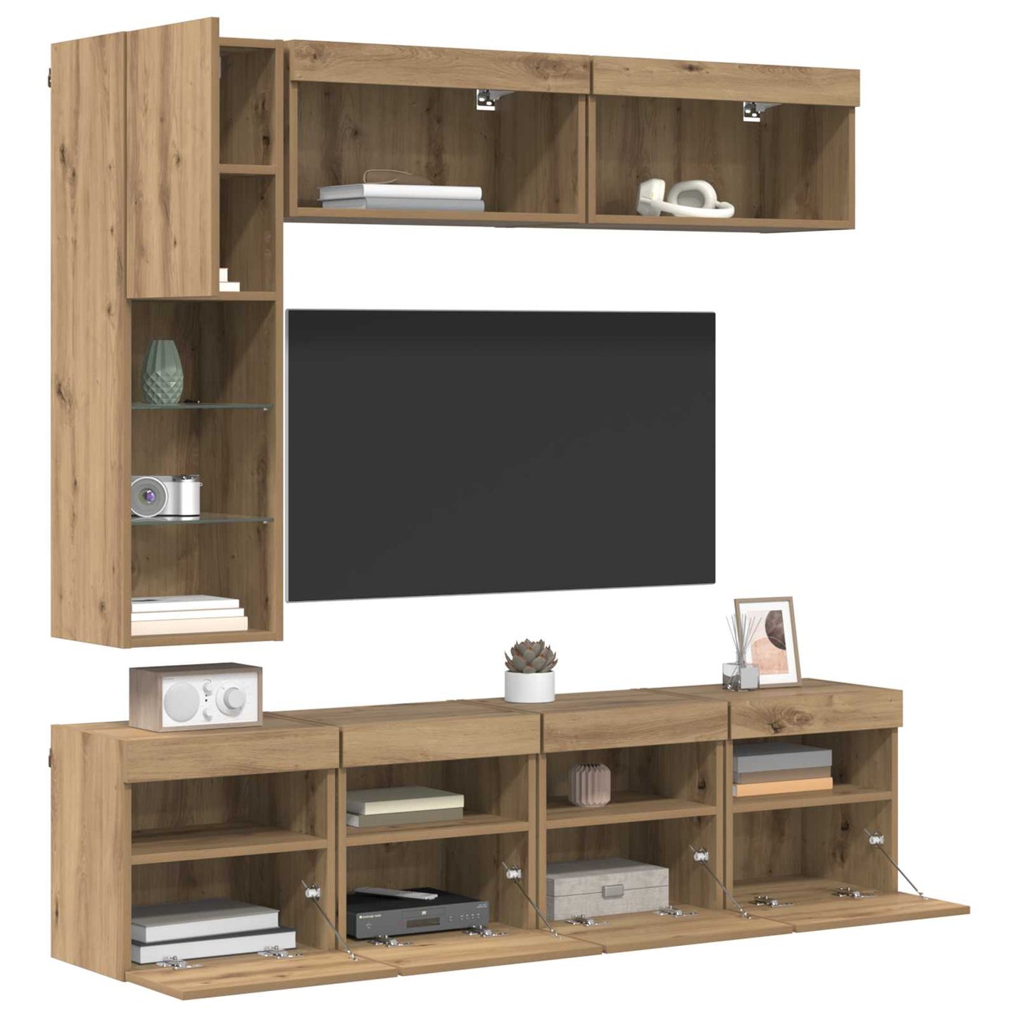 vidaXL TV Cabinet 7 pcs Artisan Oak Engineered Wood