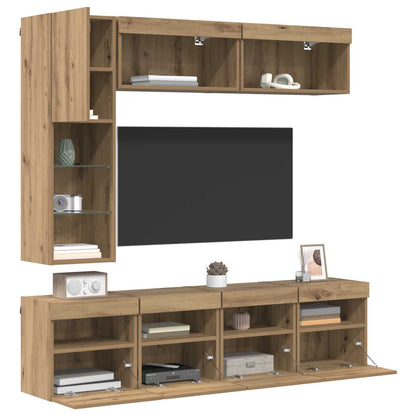 vidaXL TV Cabinet 7 pcs Artisan Oak Engineered Wood
