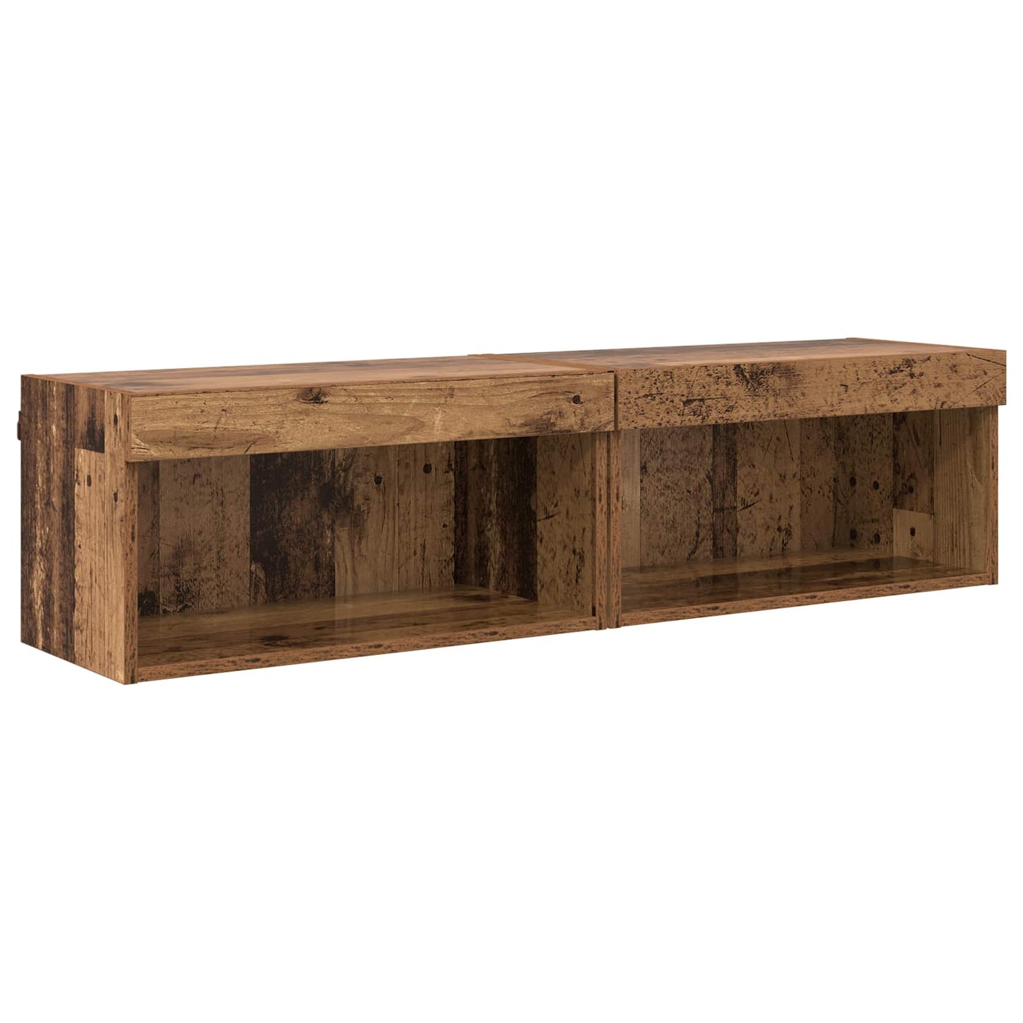 vidaXL TV Wall Cabinet Set with LED 6 pcs Old Wood Engineered Wood