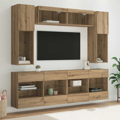vidaXL TV Wall Cabinet Set 6 pcs Artisan Oak Engineered Wood