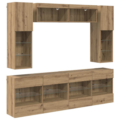 vidaXL TV Wall Cabinet Set 6 pcs Artisan Oak Engineered Wood