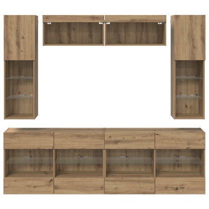 vidaXL TV Wall Cabinet Set 6 pcs Artisan Oak Engineered Wood