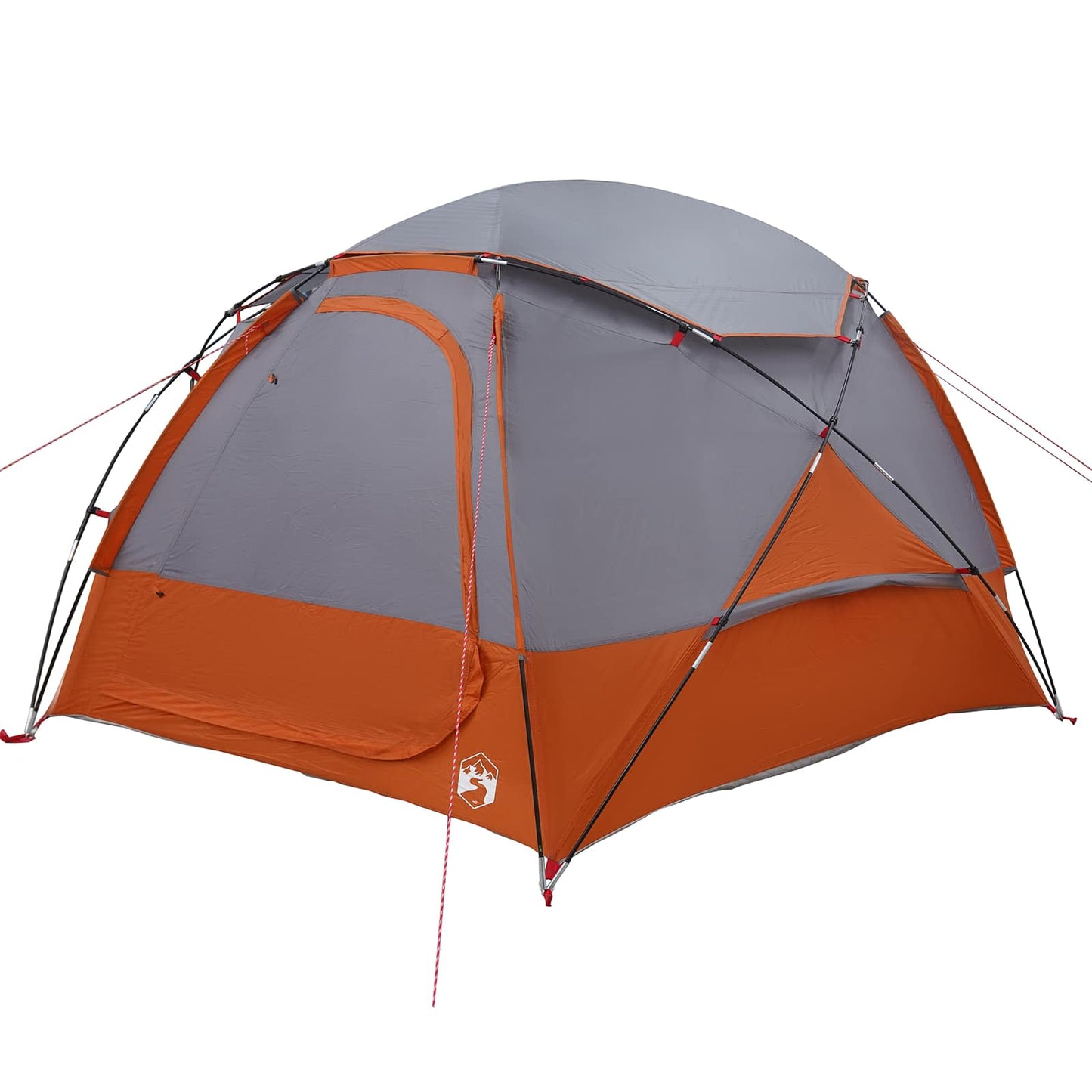 vidaXL Dome Tent with Removable Rainfly Grey and Orange 4-Person