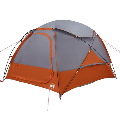 vidaXL Dome Tent with Removable Rainfly Grey and Orange 4-Person