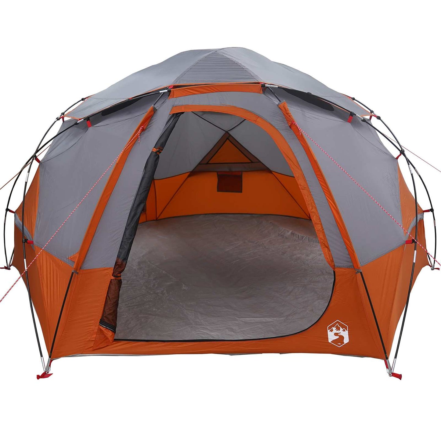 vidaXL Dome Tent with Removable Rainfly Grey and Orange 4-Person