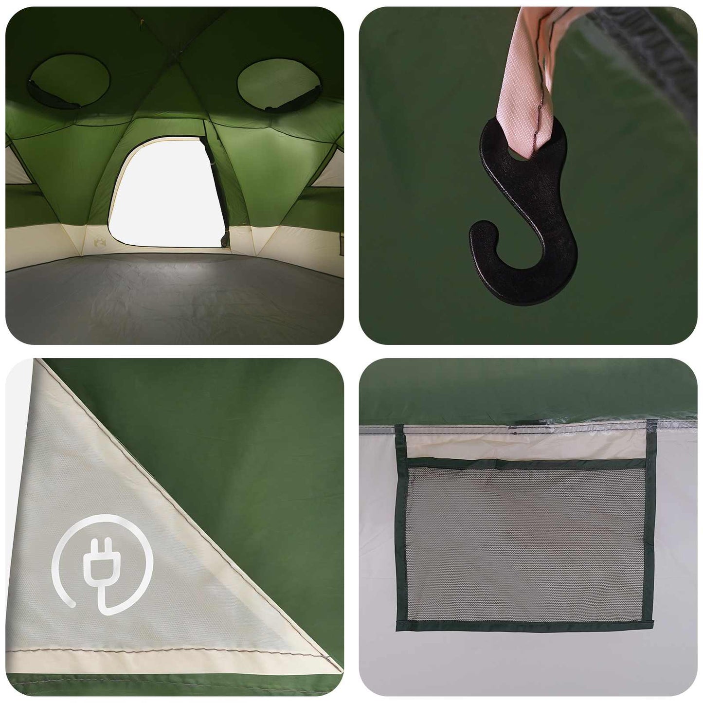 vidaXL Dome Tent with Removable Rainfly Green 8-Person