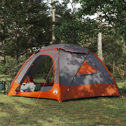 vidaXL Dome Tent with Removable Rainfly Grey and Orange 8-Person