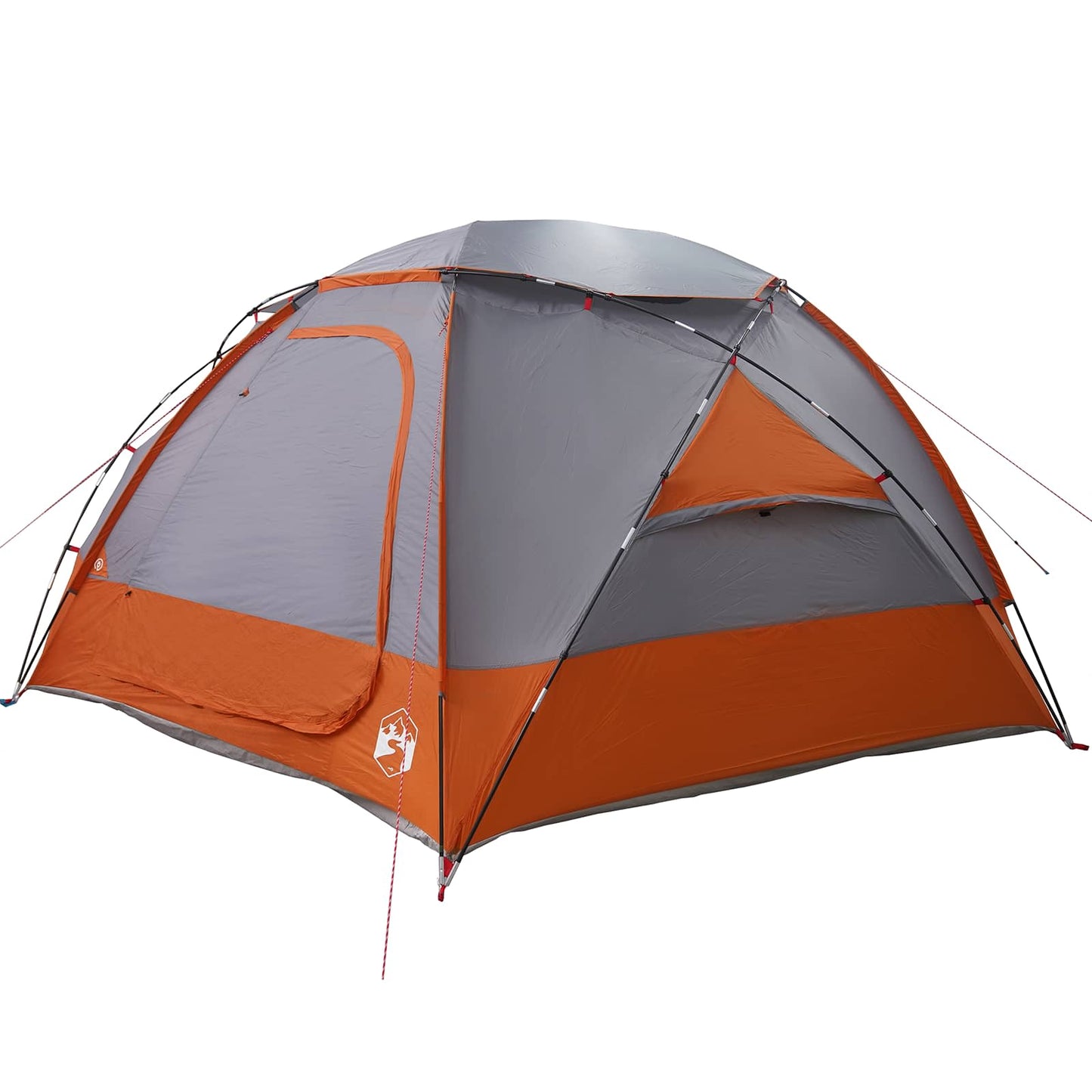 vidaXL Dome Tent with Removable Rainfly Grey and Orange 8-Person