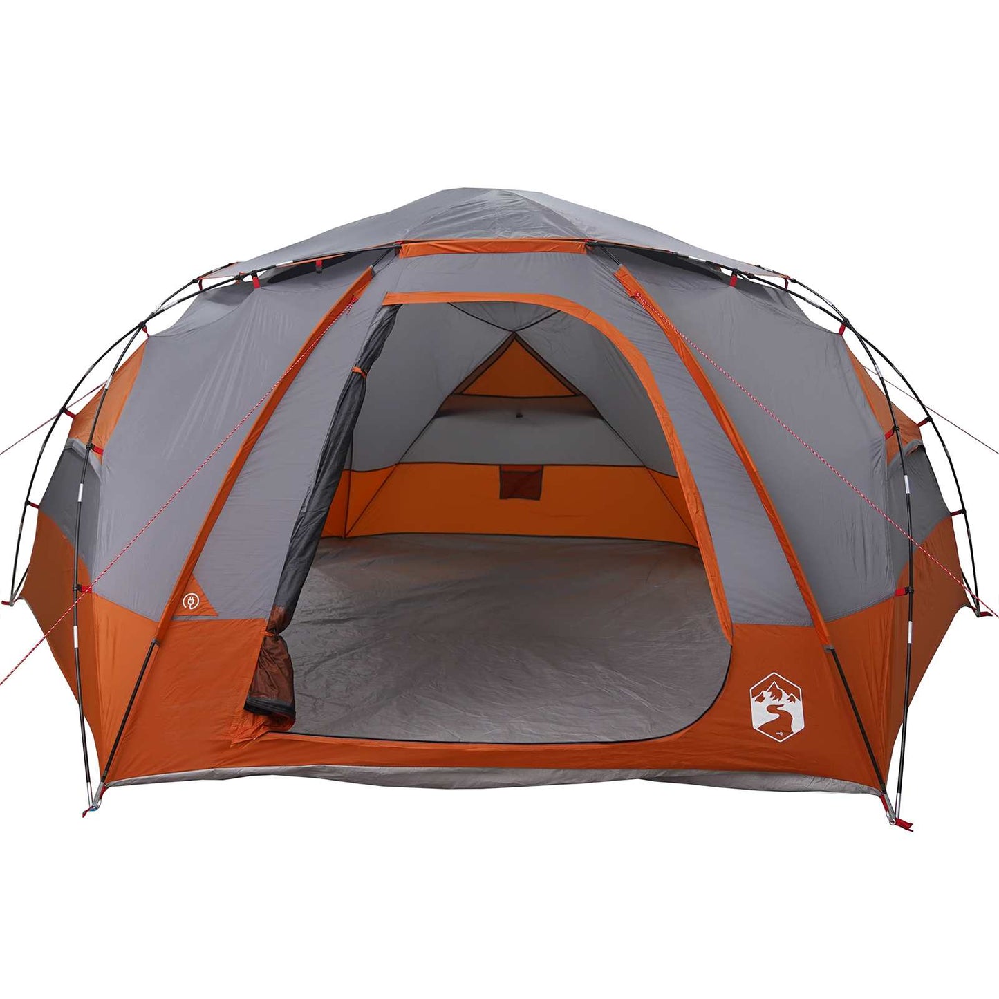 vidaXL Dome Tent with Removable Rainfly Grey and Orange 8-Person
