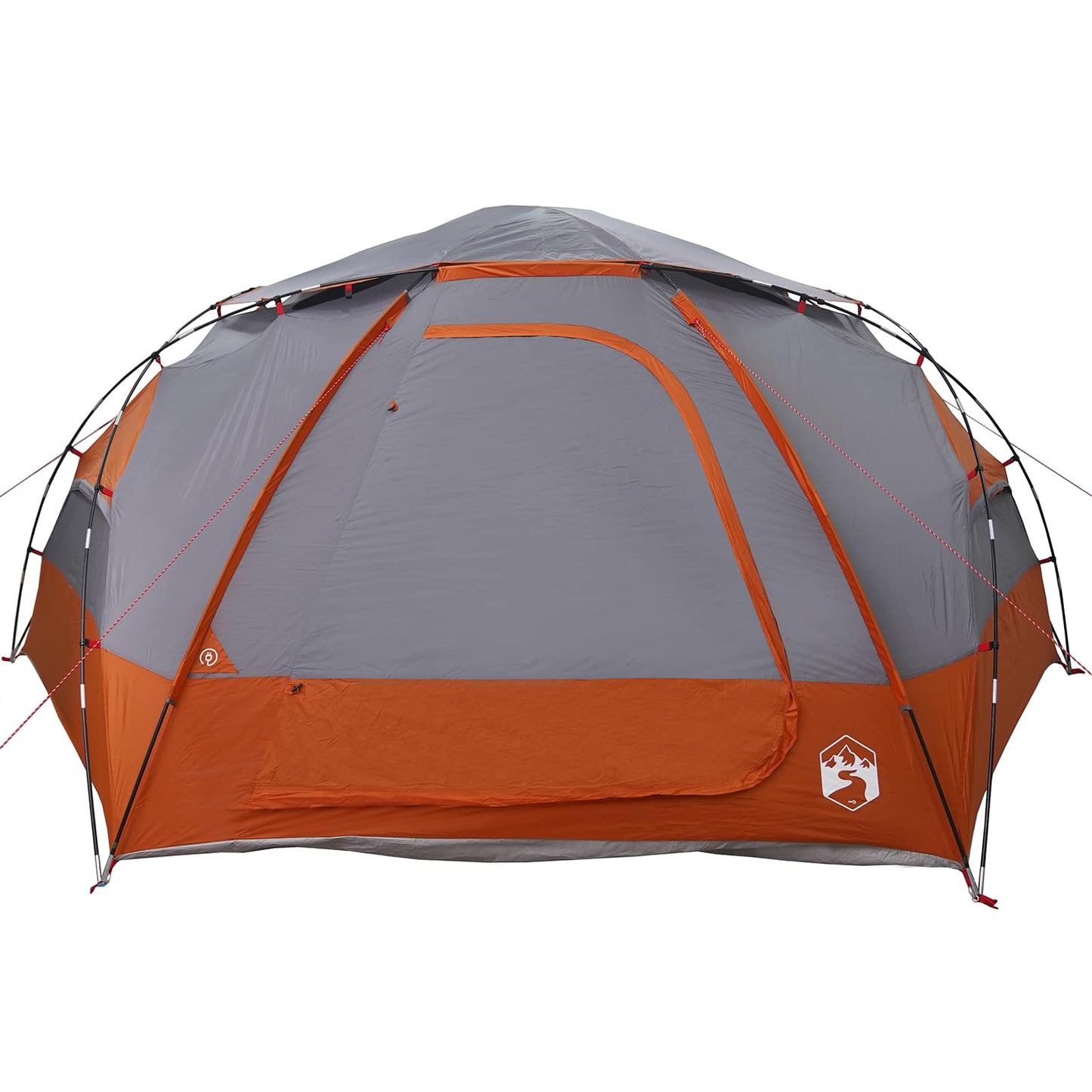 vidaXL Dome Tent with Removable Rainfly Grey and Orange 8-Person