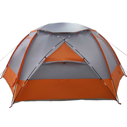 vidaXL Dome Tent with Removable Rainfly Grey and Orange 8-Person