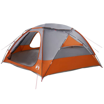 vidaXL Dome Tent with Removable Rainfly Grey and Orange 12-Person