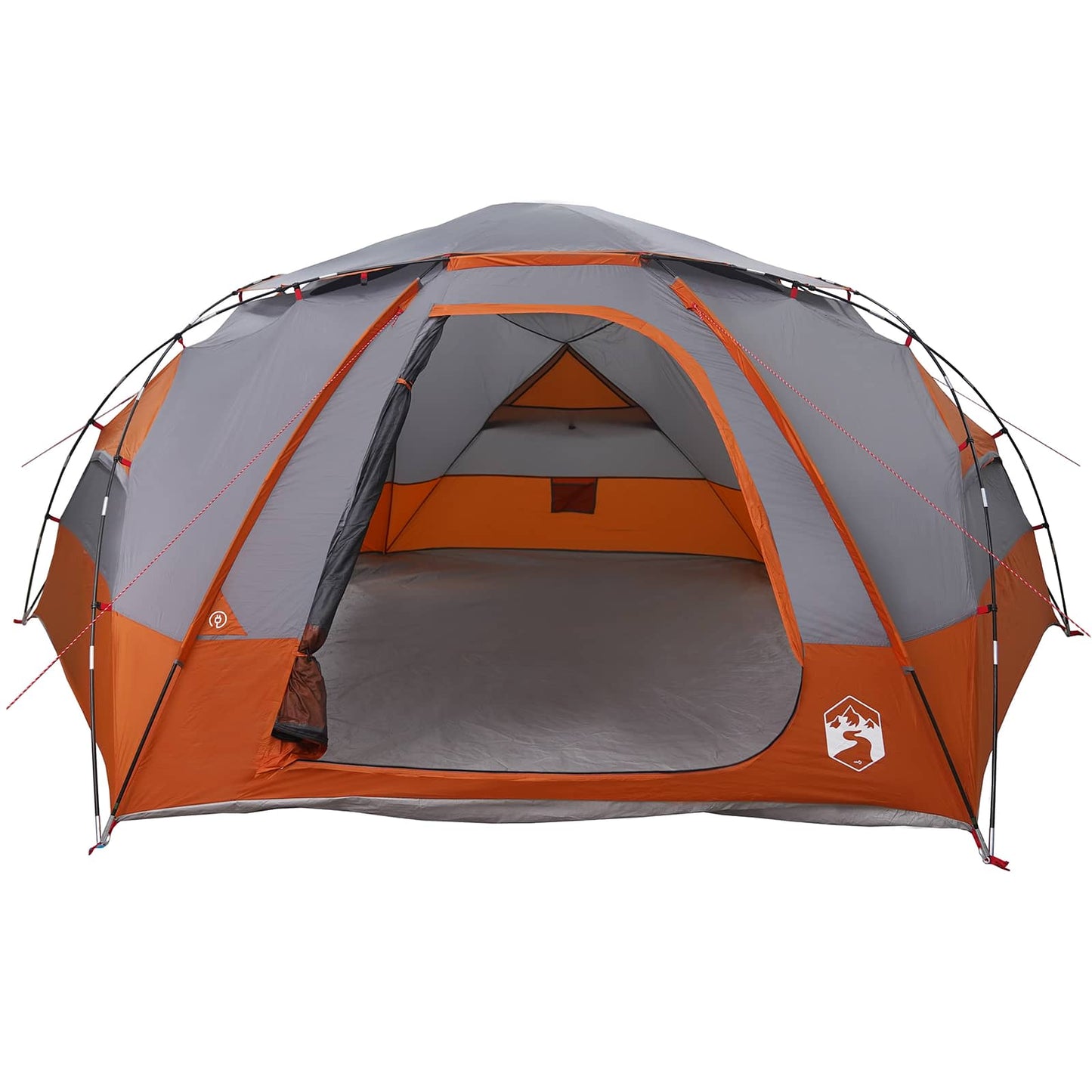 vidaXL Dome Tent with Removable Rainfly Grey and Orange 12-Person