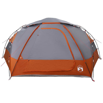 vidaXL Dome Tent with Removable Rainfly Grey and Orange 12-Person