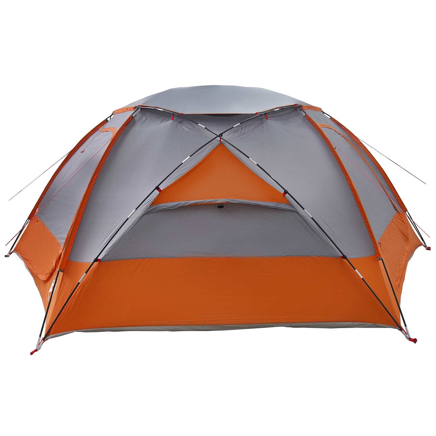 vidaXL Dome Tent with Removable Rainfly Grey and Orange 12-Person