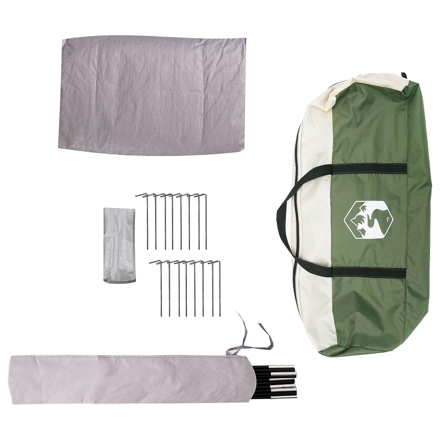 vidaXL Family Tent Green 10-Person 185T Polyester with PU Coating