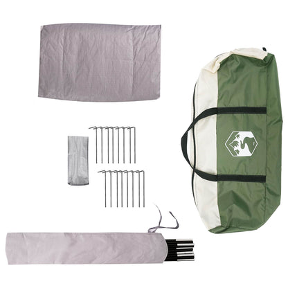 vidaXL Family Tent Green 10-Person 185T Polyester with PU Coating