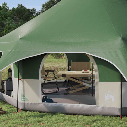 vidaXL Family Tent Green 10-Person 185T Polyester with PU Coating