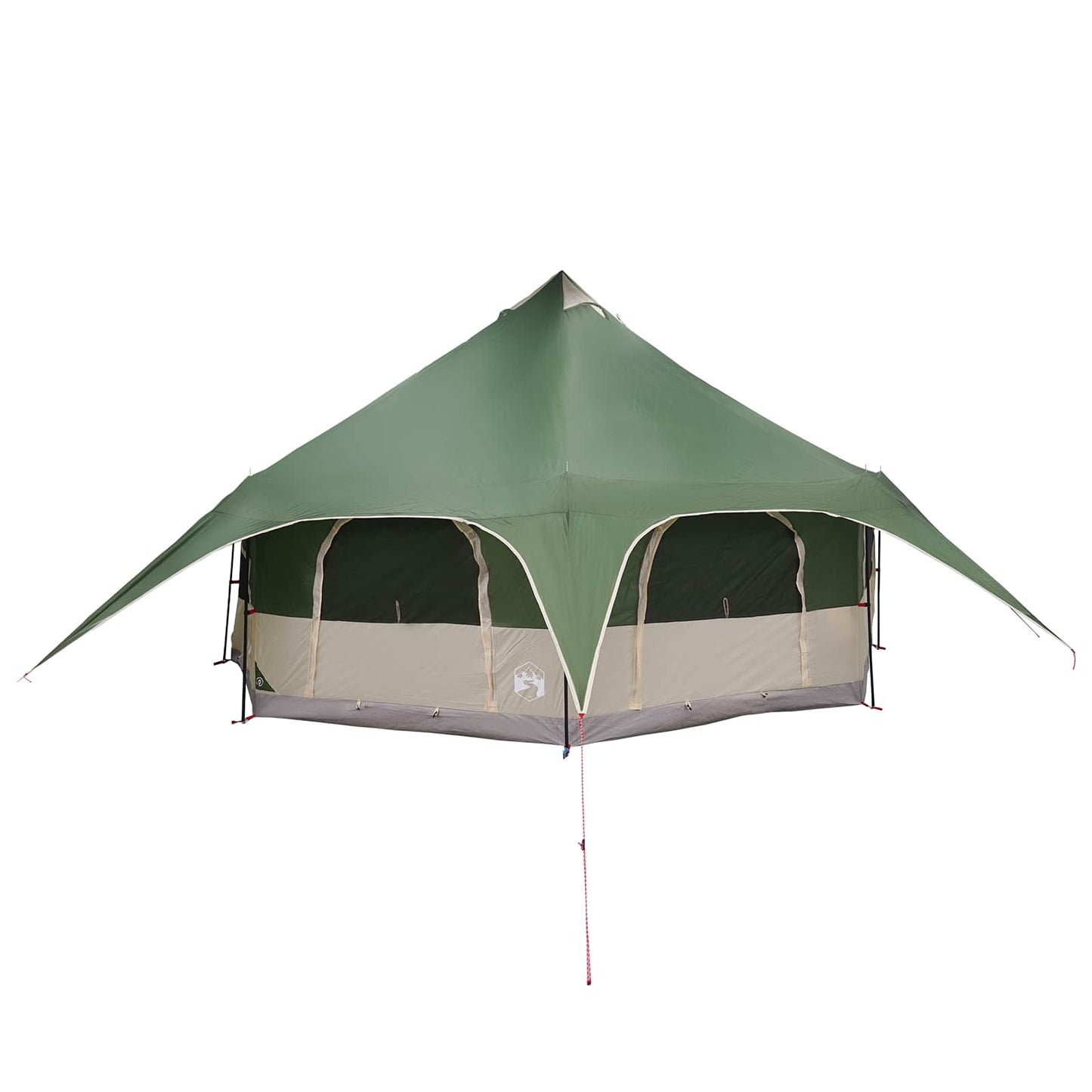 vidaXL Family Tent Green 10-Person 185T Polyester with PU Coating