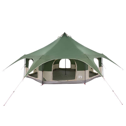 vidaXL Family Tent Green 10-Person 185T Polyester with PU Coating