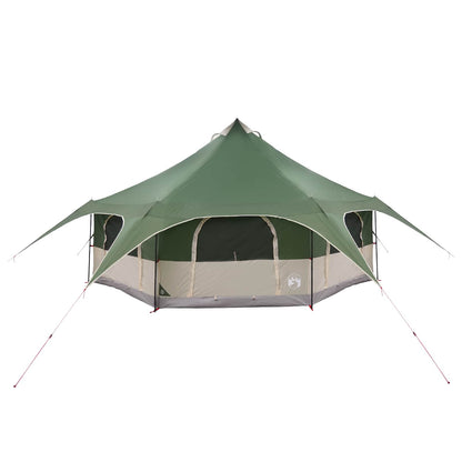 vidaXL Family Tent Green 10-Person 185T Polyester with PU Coating