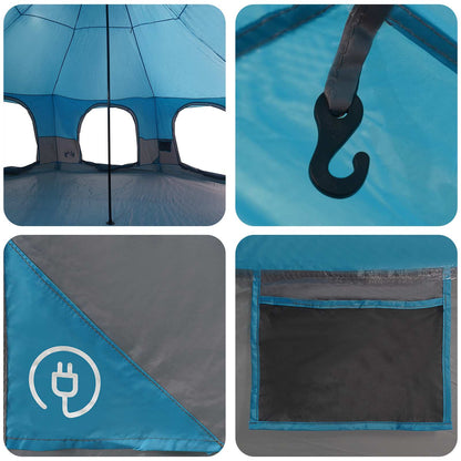 vidaXL Family Tent Blue 10-Person 185T Polyester with PU Coating