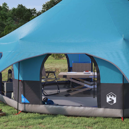 vidaXL Family Tent Blue 10-Person 185T Polyester with PU Coating