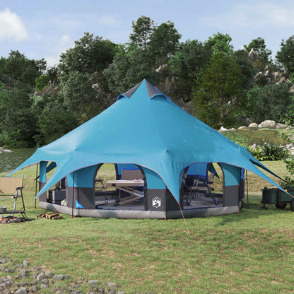 vidaXL Family Tent Blue 10-Person 185T Polyester with PU Coating