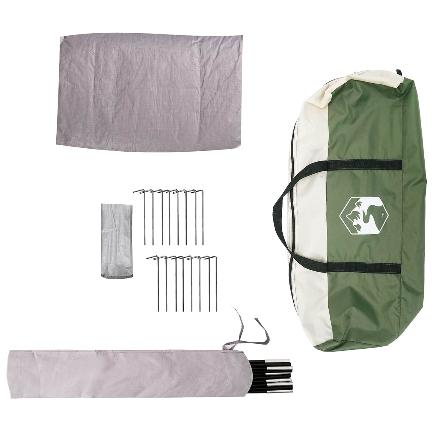 vidaXL Family Tent Green 5-Person 185T Polyester with PU Coating