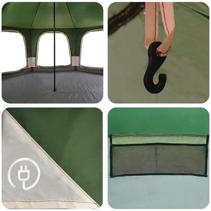 vidaXL Family Tent Green 5-Person 185T Polyester with PU Coating