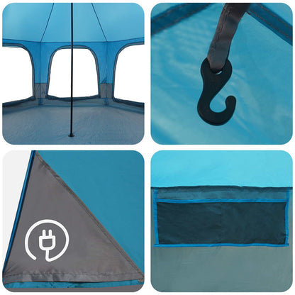 vidaXL Family Tent Blue 5-Person 185T Polyester with PU Coating