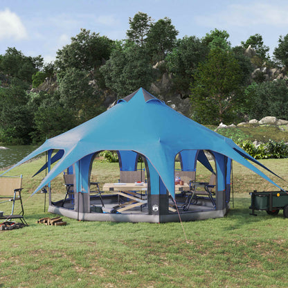 vidaXL Family Tent Blue 5-Person 185T Polyester with PU Coating