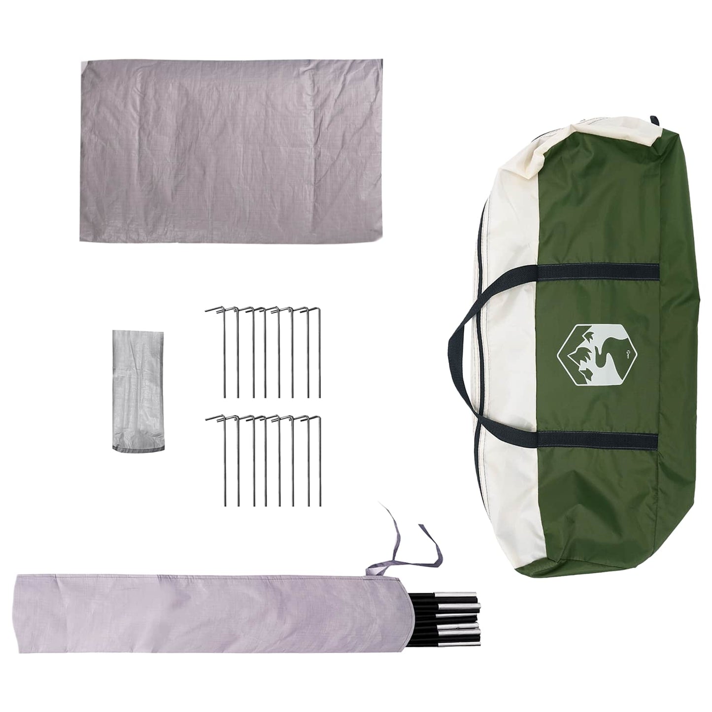 vidaXL Family Tent 18-Person Green 185T Polyester with PU Coating