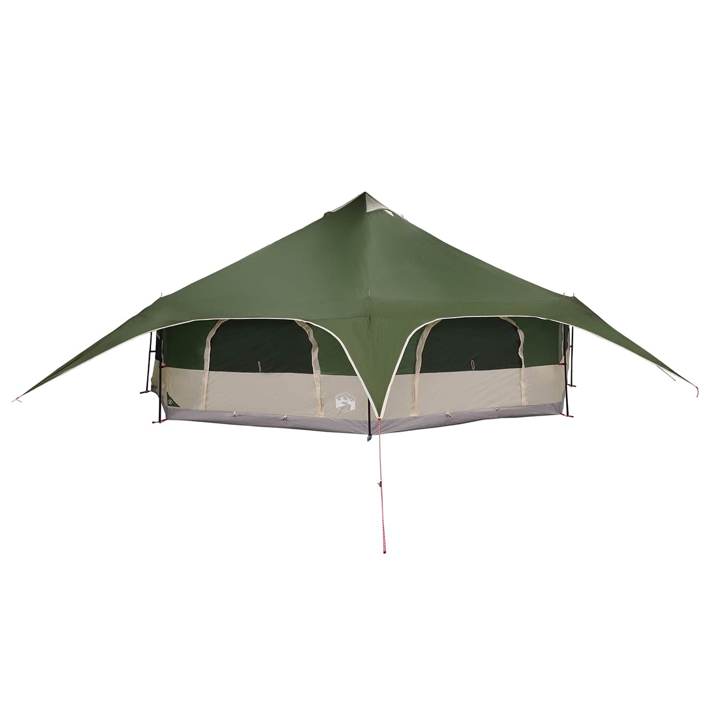 vidaXL Family Tent 18-Person Green 185T Polyester with PU Coating