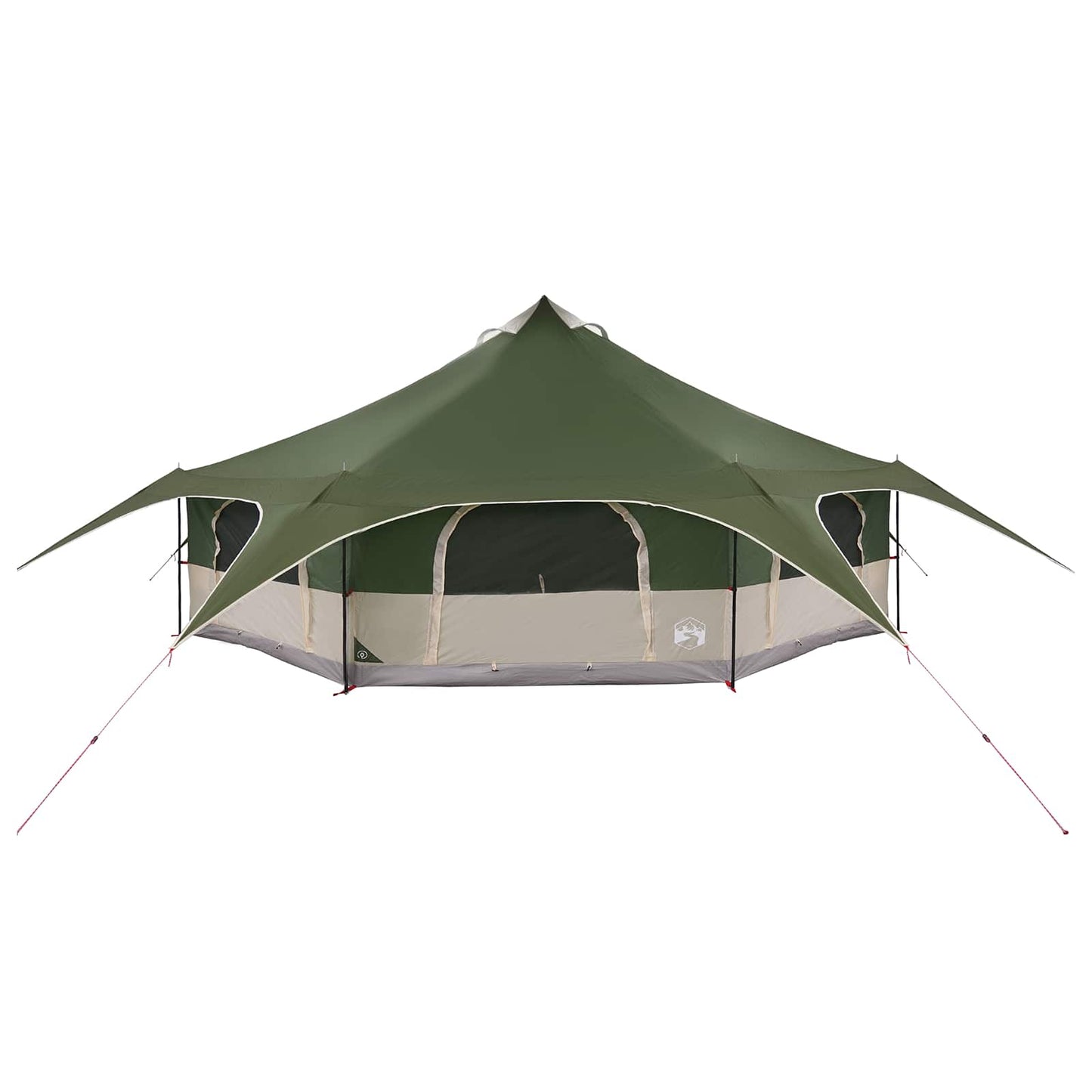 vidaXL Family Tent 18-Person Green 185T Polyester with PU Coating