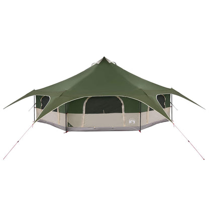 vidaXL Family Tent 18-Person Green 185T Polyester with PU Coating