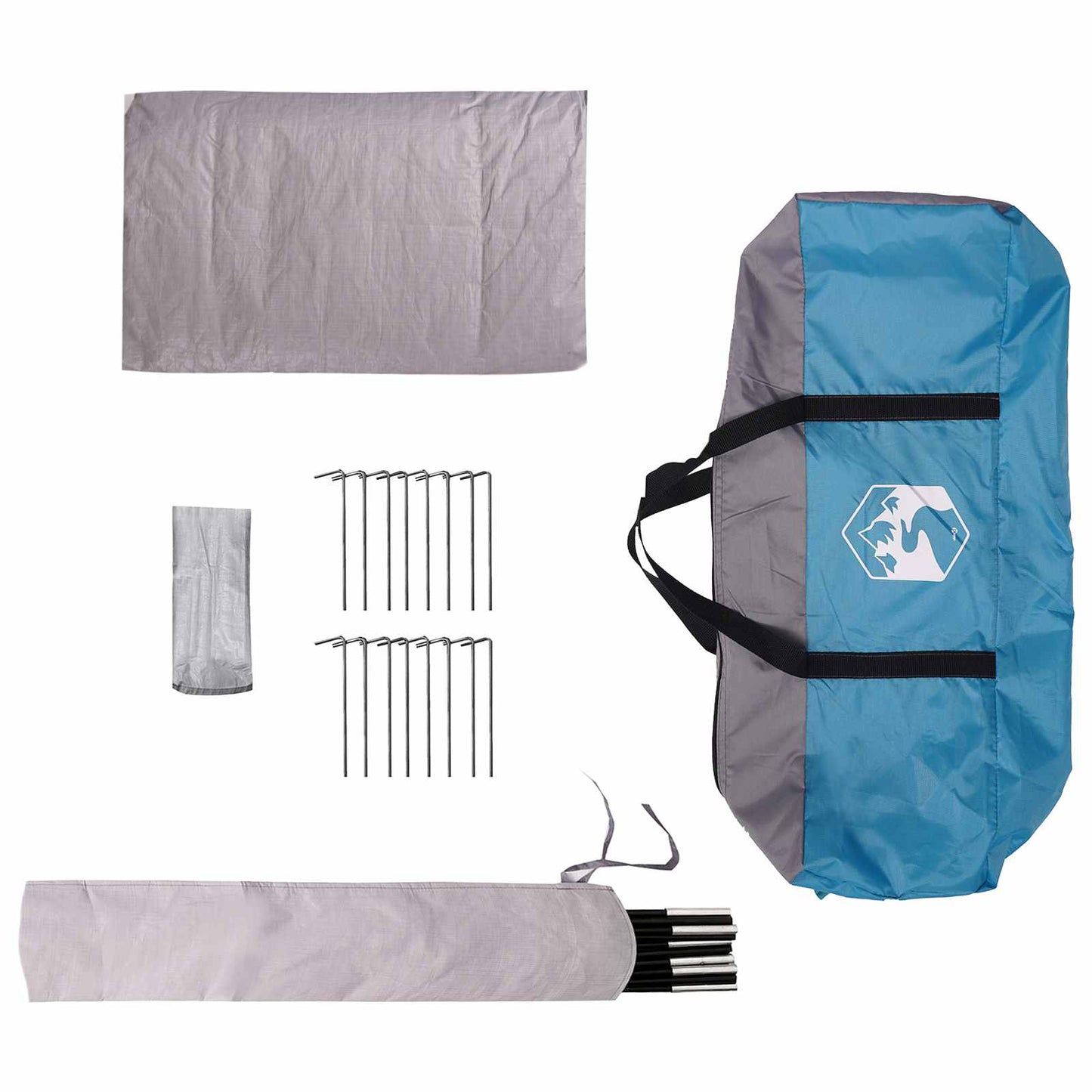 vidaXL Family Tent 18-Person Blue 185T Polyester with PU Coating
