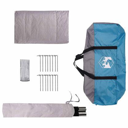 vidaXL Family Tent 18-Person Blue 185T Polyester with PU Coating