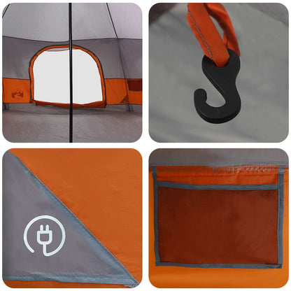 vidaXL Family Tent 18-Person Grey and Orange