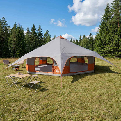 vidaXL Family Tent 18-Person Grey and Orange