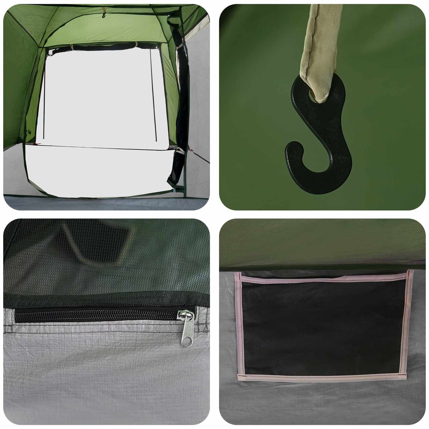 vidaXL Tunnel Tent Green 361 x 235 x 147 cm