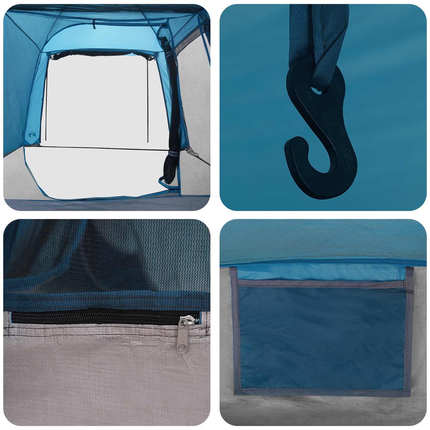 vidaXL Tunnel Tent Blue 361 x 235 x 147 cm