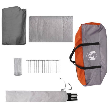 vidaXL Tunnel Tent Grey and Orange 361 x 235 x 147 cm