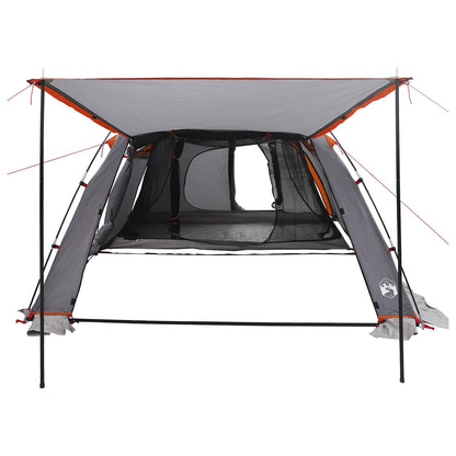 vidaXL Tunnel Tent Grey and Orange 361 x 235 x 147 cm