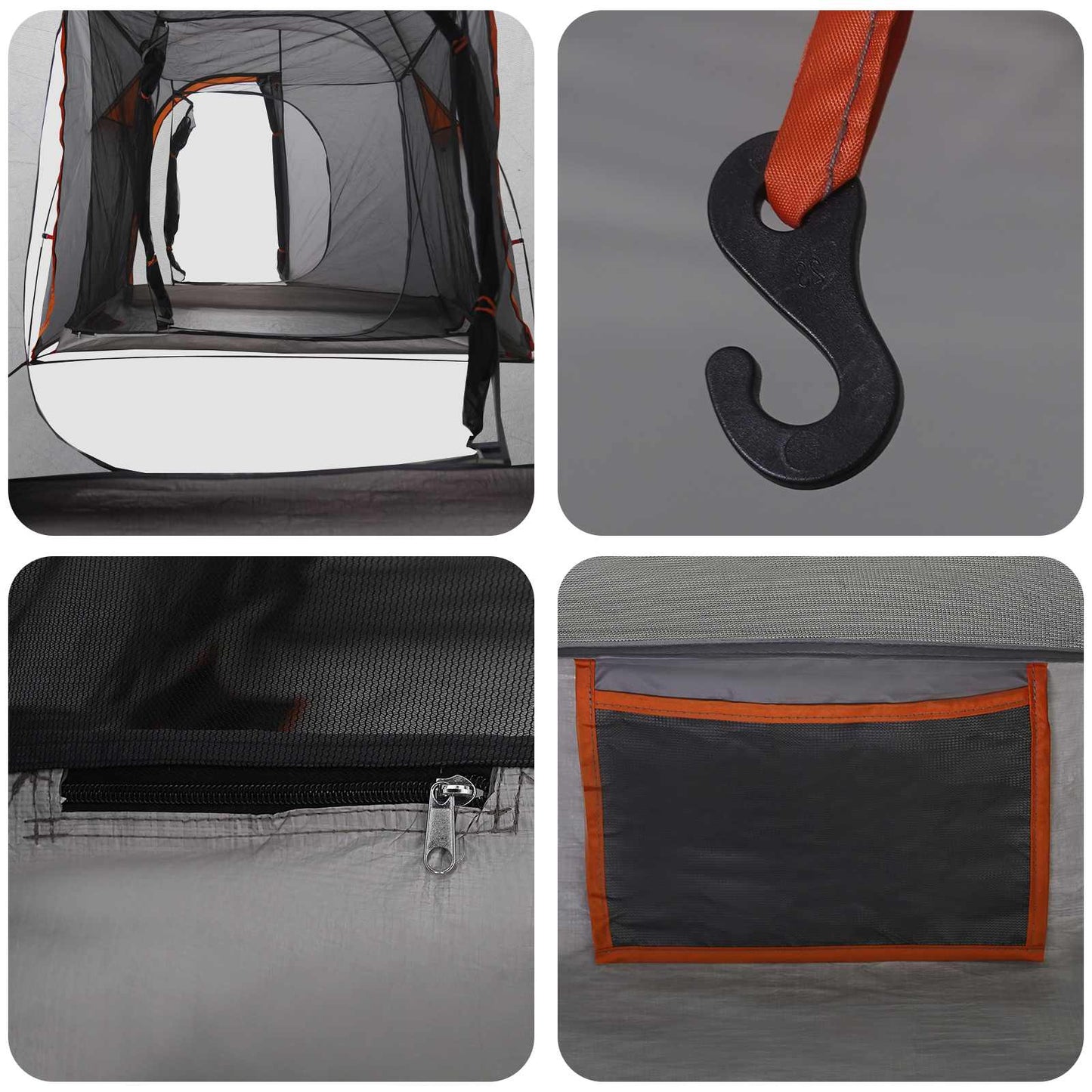 vidaXL Tunnel Tent 520 x 260 x 175 cm Grey and Orange