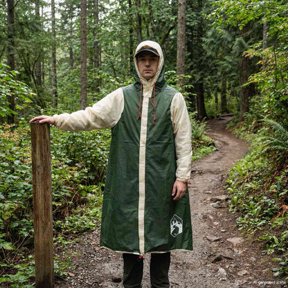 vidaXL 2-in-1 Rain Poncho with Hood Green 262 x 126 x 130 cm