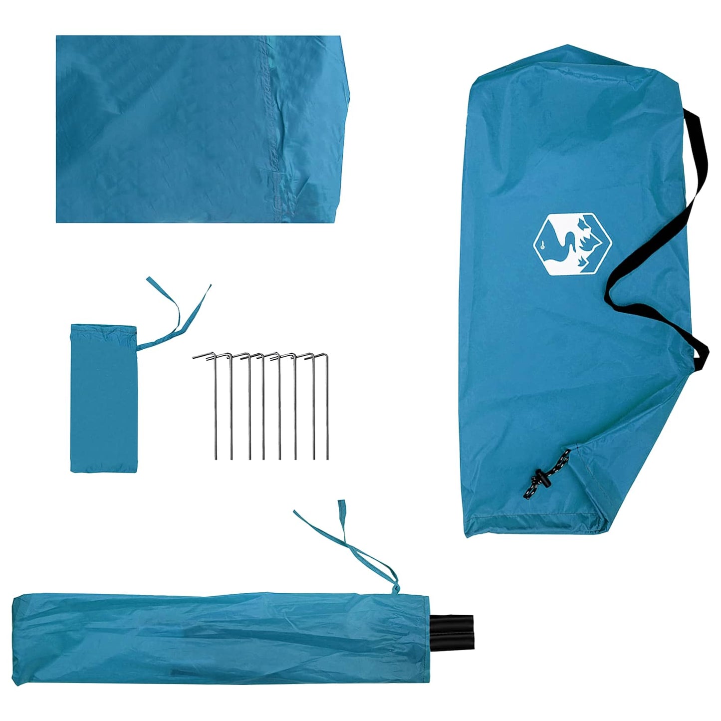 vidaXL 2-in-1 Rain Poncho with Hood Blue 262 x 126 x 130 cm
