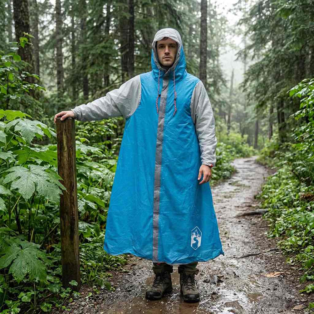 vidaXL 2-in-1 Rain Poncho with Hood Blue 262 x 126 x 130 cm